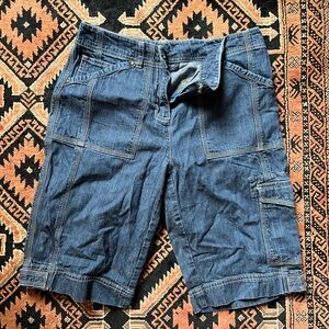 Jones New York Denim Cargo Shorts - Blue